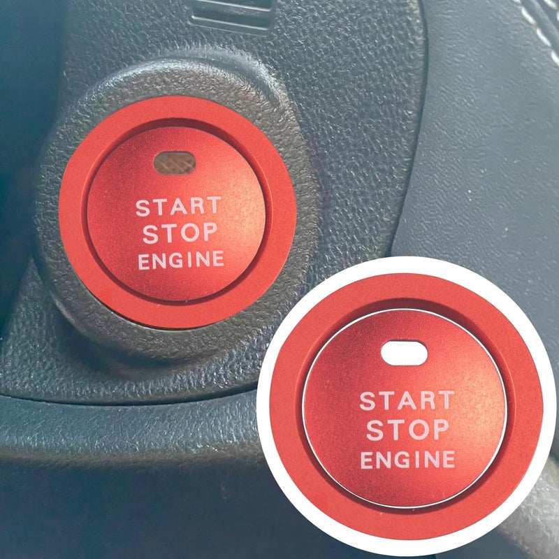 HDUFC 5pcs for Subaru Crosstrek/Impreza 2024 2025, Forester 2025, Legacy Outback 2020-2025, WRX, Ascent Volume Adjustment Knob, Mirror Knob Cover, Start Button Cover/Ring (red) - Image 2
